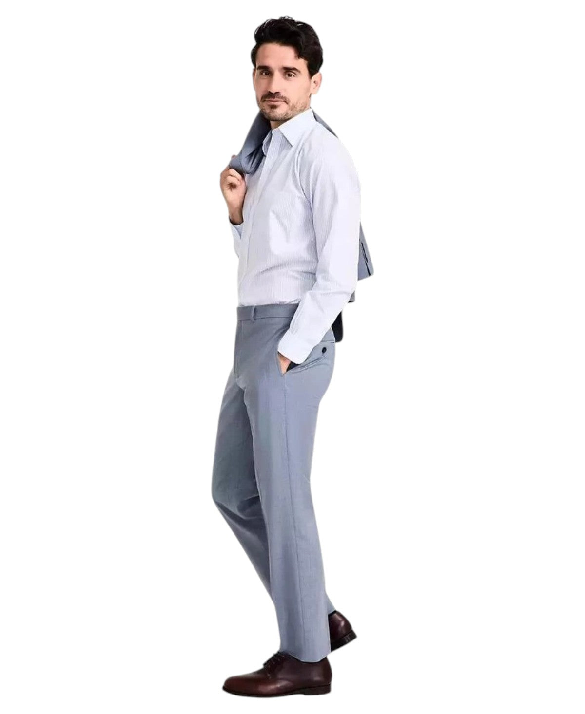 Brooks Brothers Mens Classic fit Dress Pants 34 / 32 MId Blue Solid