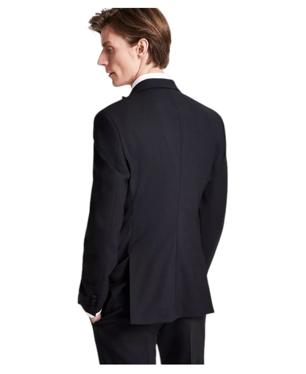 Bar Iii Mens Slim fit Wool Tuxedo Jacket Blazer 44 L Black Solid
