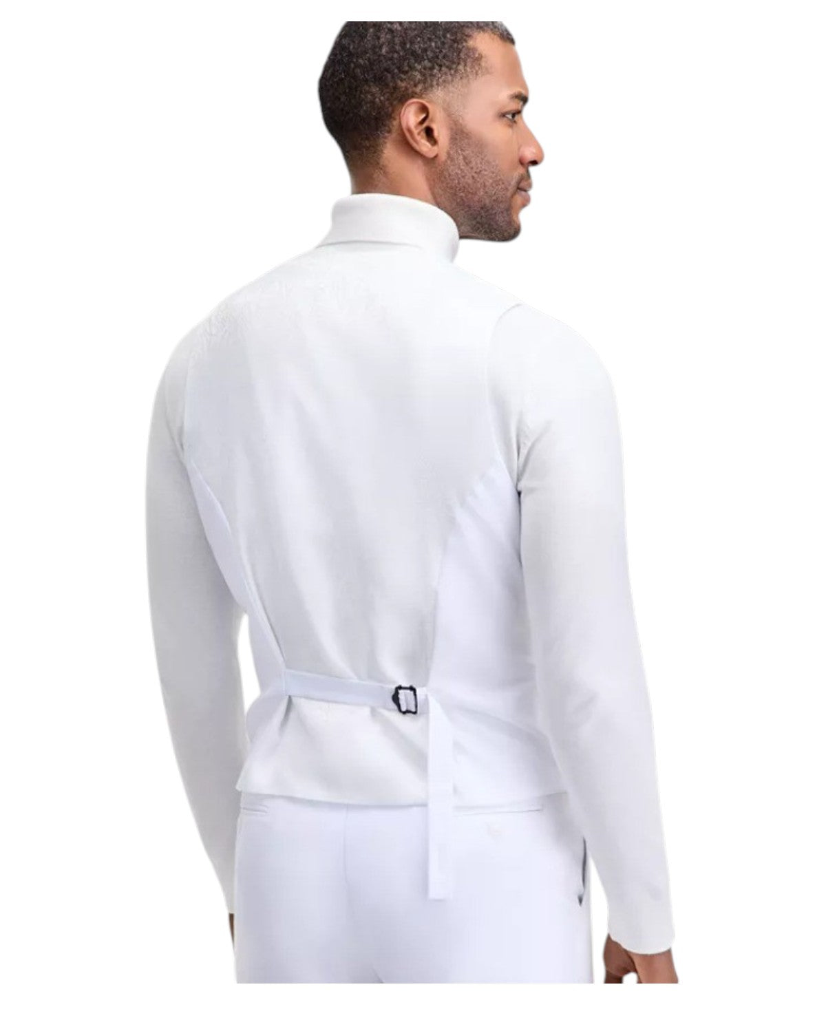 Tayion Mens Classic fit Button-Up Suit Vest XL White Solid