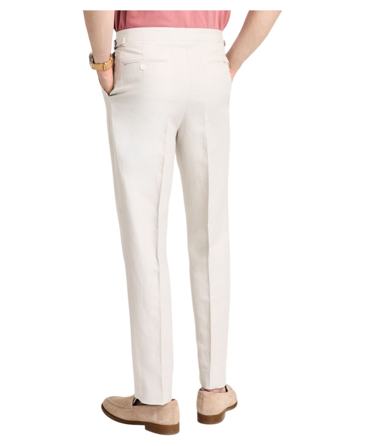 Calvin Klein Mens Slim fit Linen Dress Pants 40 / 30 Beige Solid