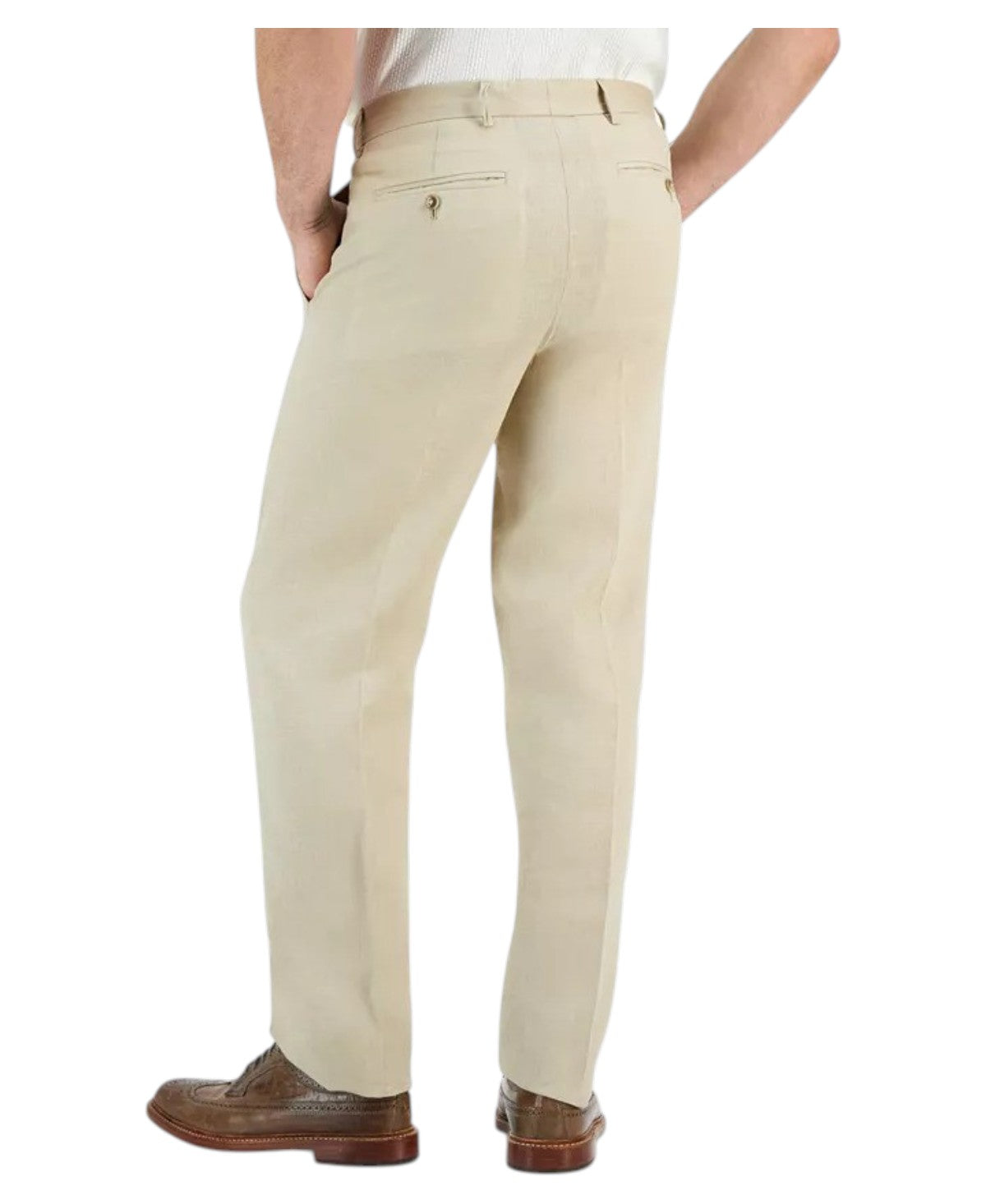 Nautica Mens Modern fit Linen Dress Pants 38 / 30 Beige Solid
