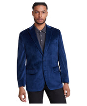 Michael Kors Mens Classic fit Velvet Sport Coat Blazer 40 R Blue Solid