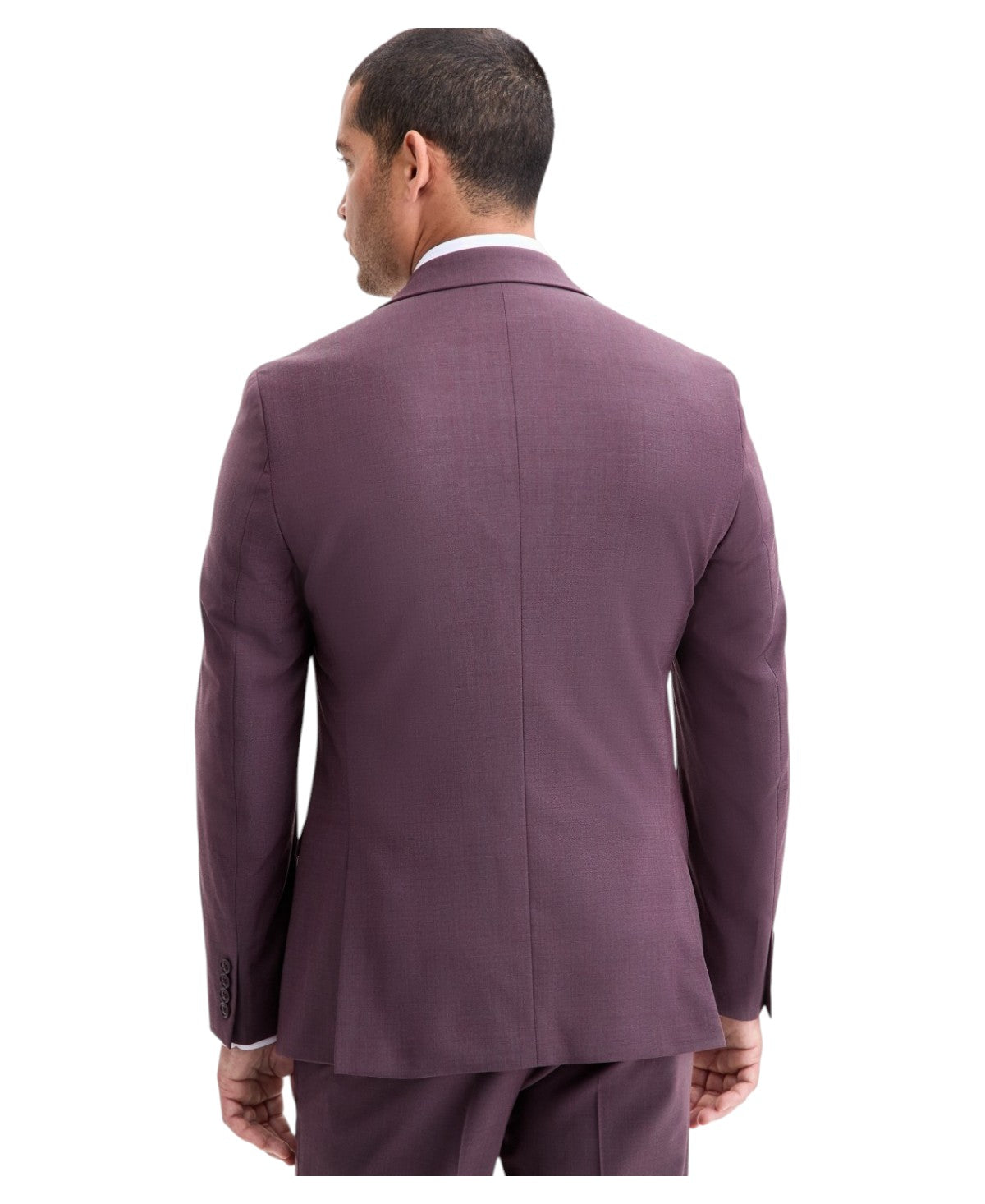 Bar Iii Mens Slim fit Suit Jacket Blazer 40 L Purple Solid Stretch Wool