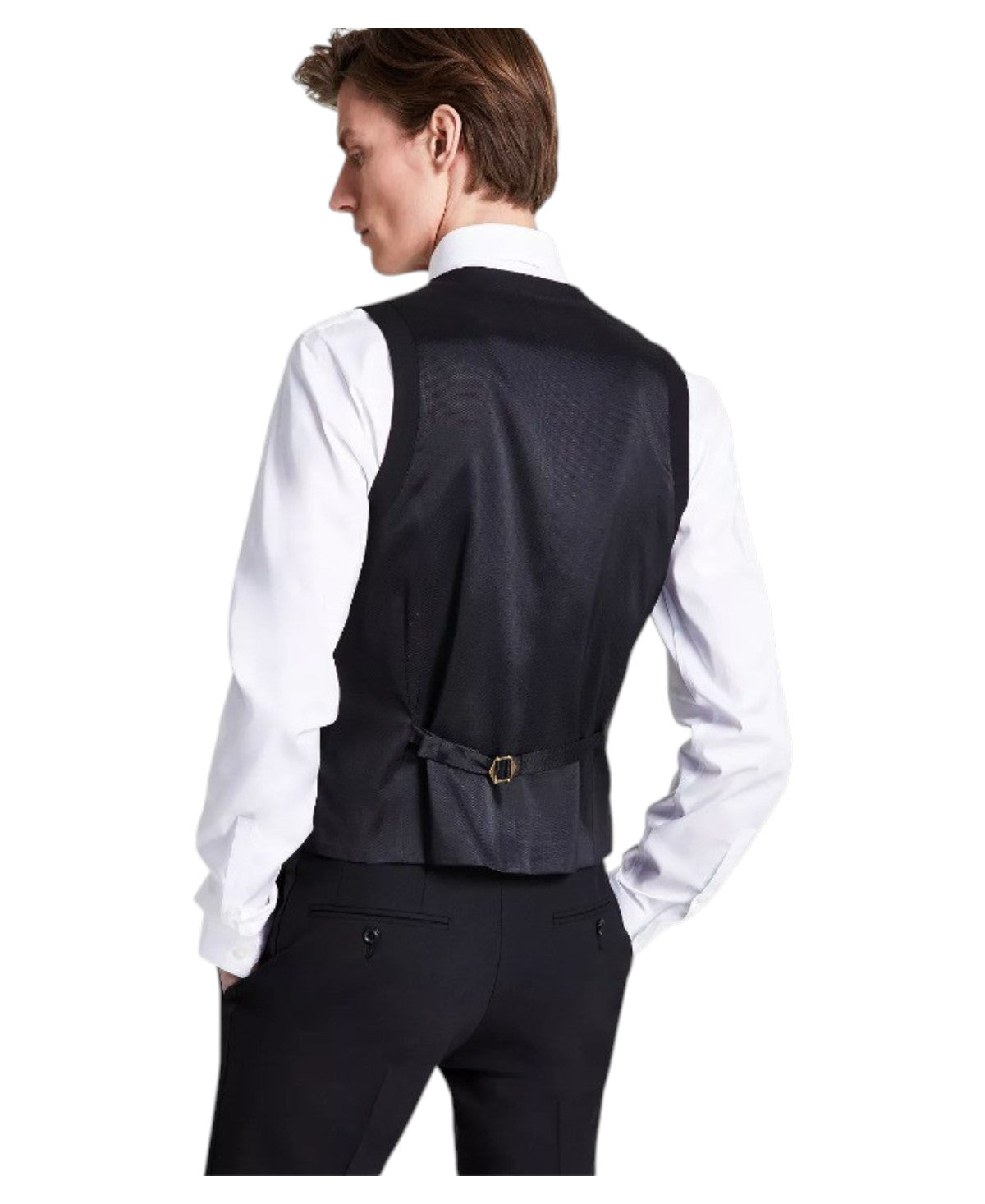 Bar Iii Mens Slim fit Button-Up Tuxedo Vest XL Black Solid