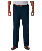 Haggar Mens Classic fit Dress Pants 50 / 30 Navy Blue Solid