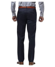Haggar Mens Slim fit Cotton Dress Pants 34 / 29 Navy Blue Solid