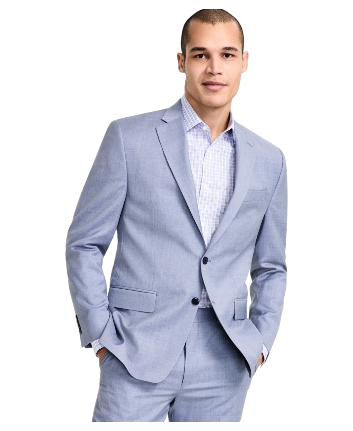 Michael Kors Mens Classic fit Wool Suit Jacket Blazer 44 L Light Blue Solid