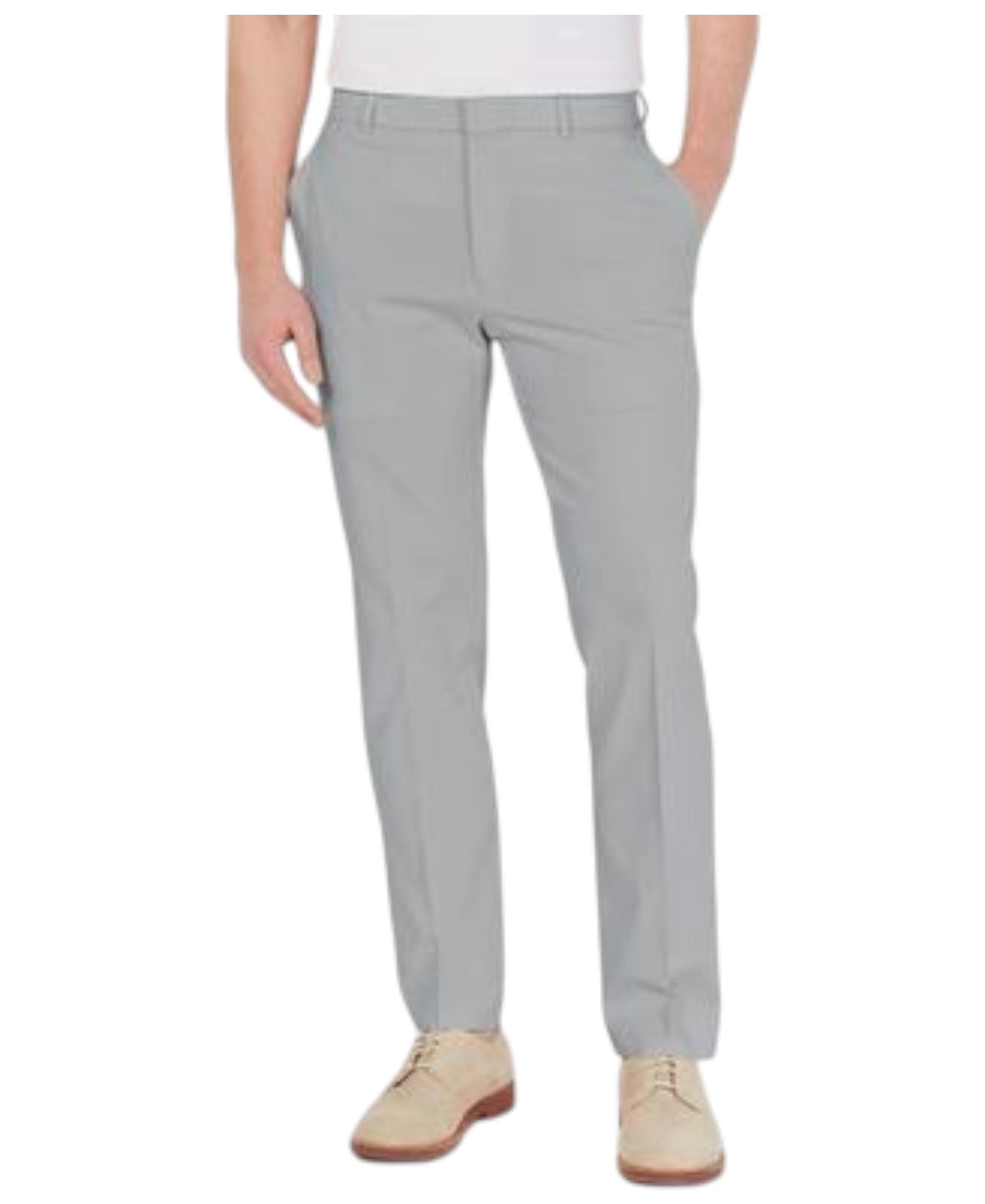 Tommy Hilfiger Mens Modern fit Dress Pants 32 / 34 Light Grey Solid Stretch