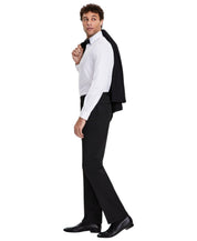 Tayion Collection Mens Classic fit Dress Pants 38 / 30 Black Solid