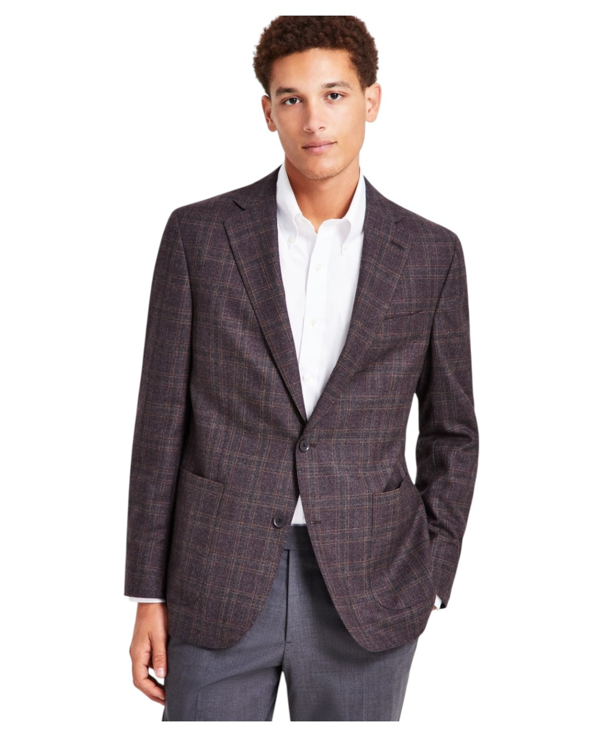 Brooks Brothers Mens Classic fit Sport Coat Blazer 50 R Brown Plaid