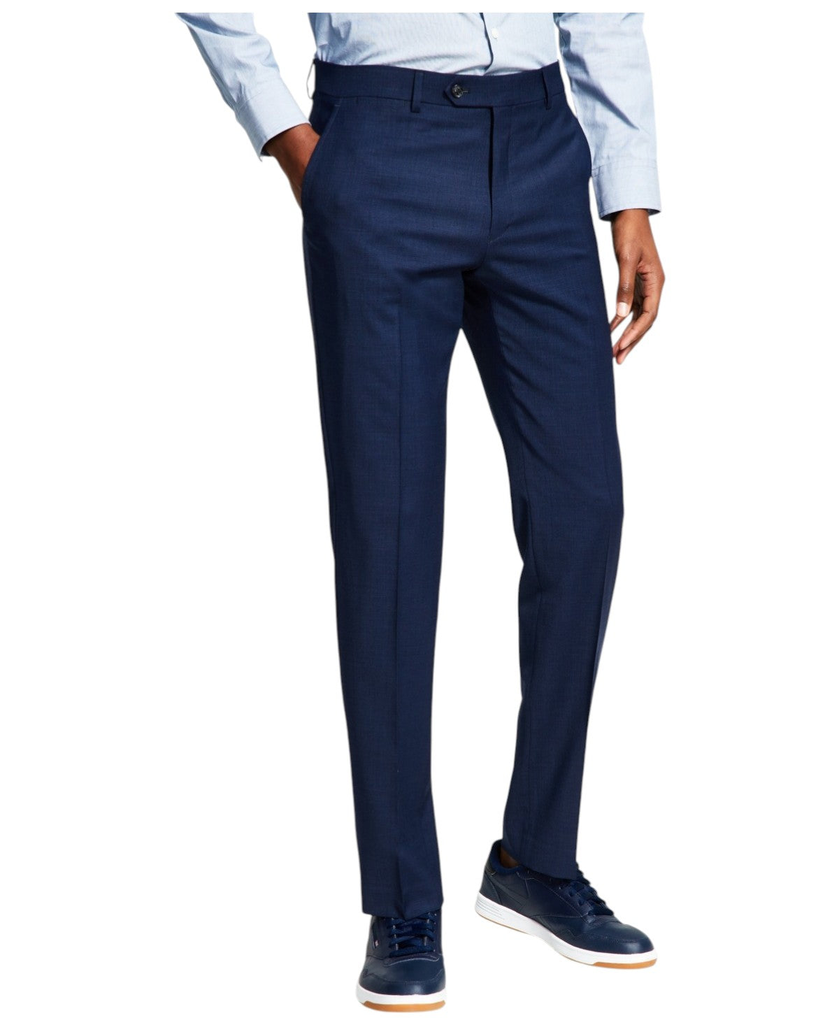 Tommy Hilfiger Mens Modern fit Dress Pants 38 / 32 Navy Blue Solid Stretch
