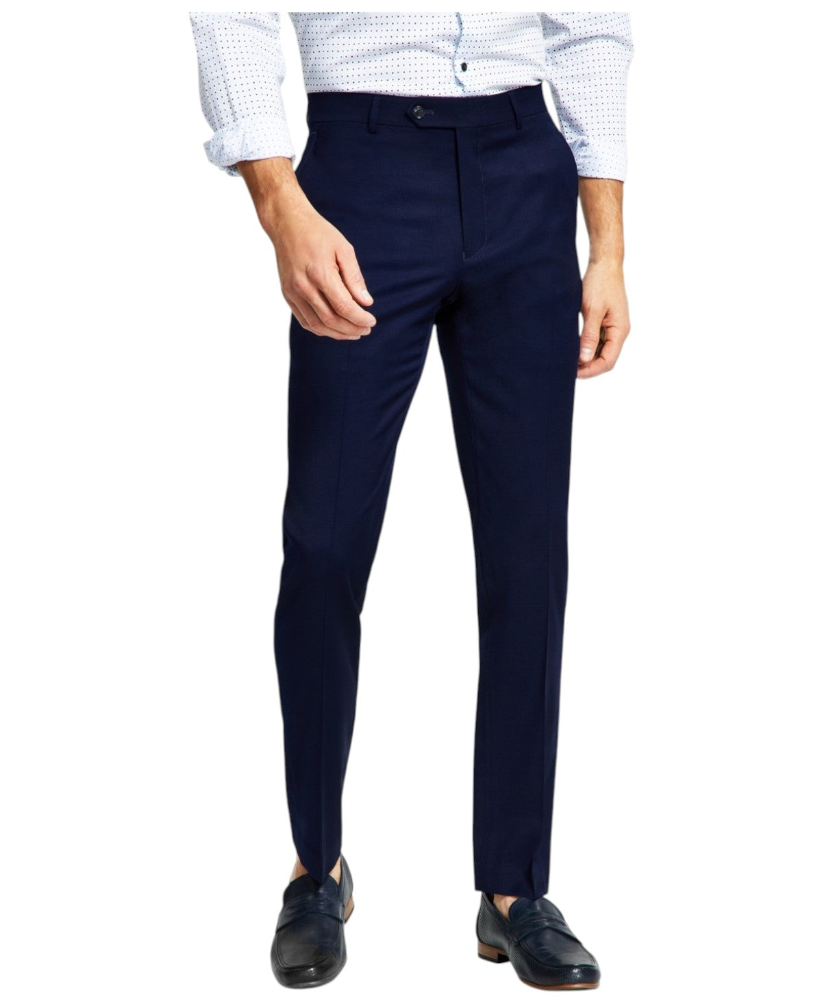 Tommy Hilfiger Mens Modern fit Dress Pants 34 / 32 Navy Blue Solid Stretch