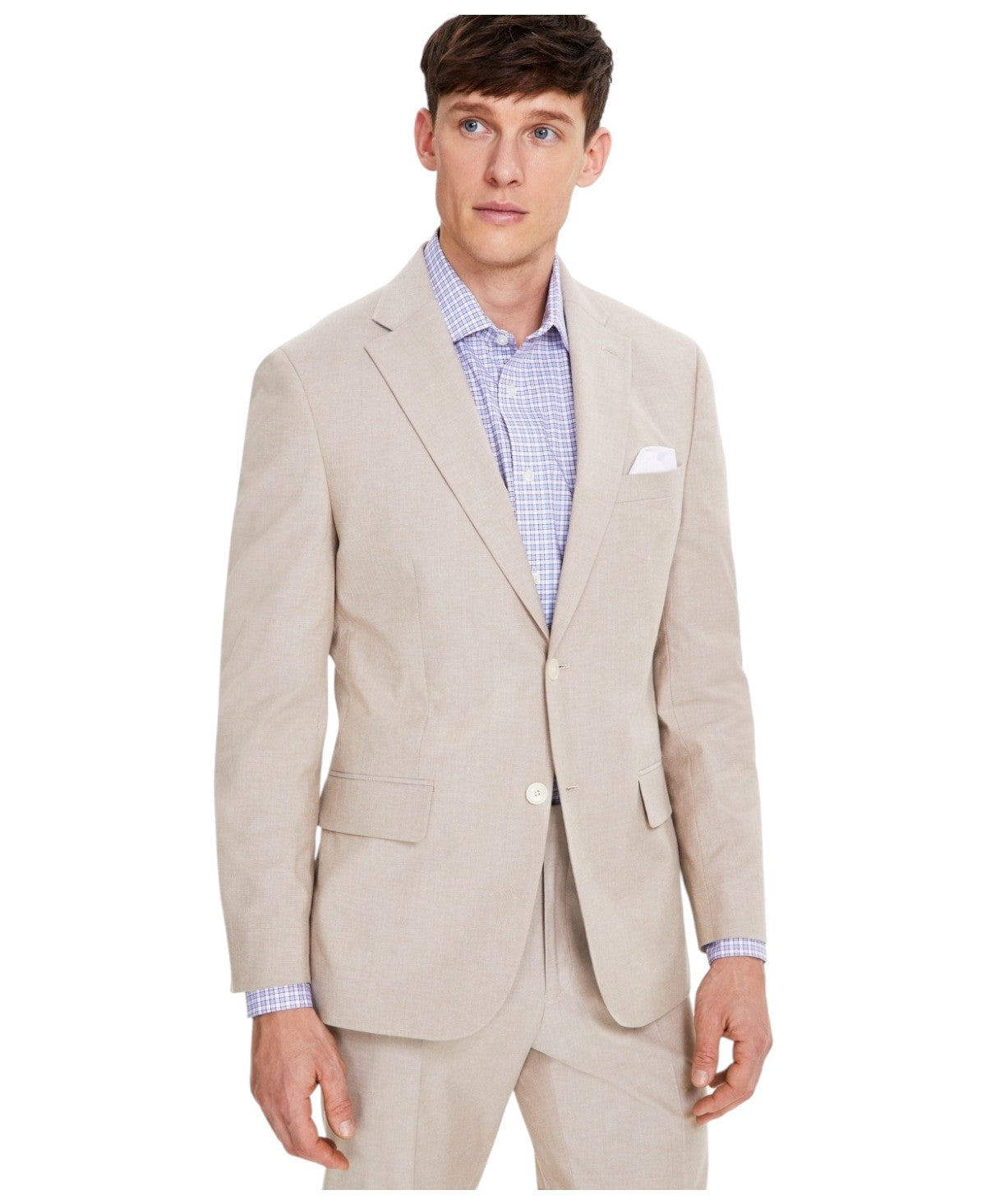 Tommy Hilfiger Mens Modern fit Suit Jacket Blazer 42 S Beige Solid Stretch