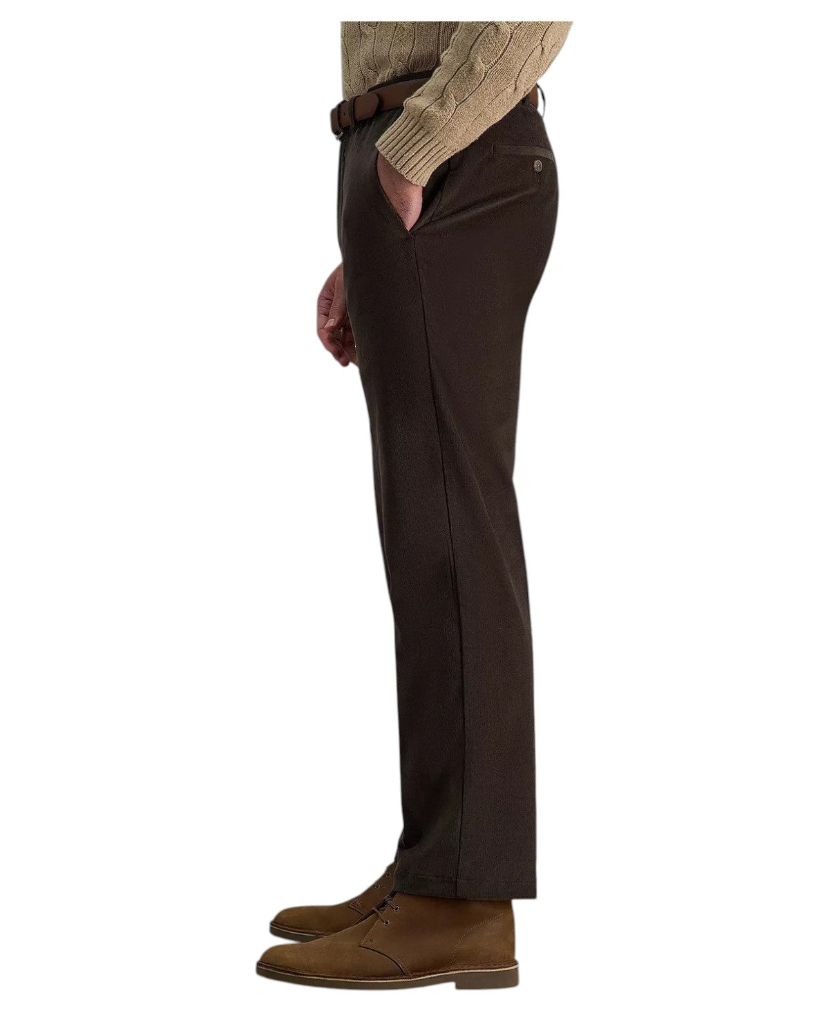Haggar Mens Classic fit Dress Corduroy Pants 42 / 32 Brown Solid