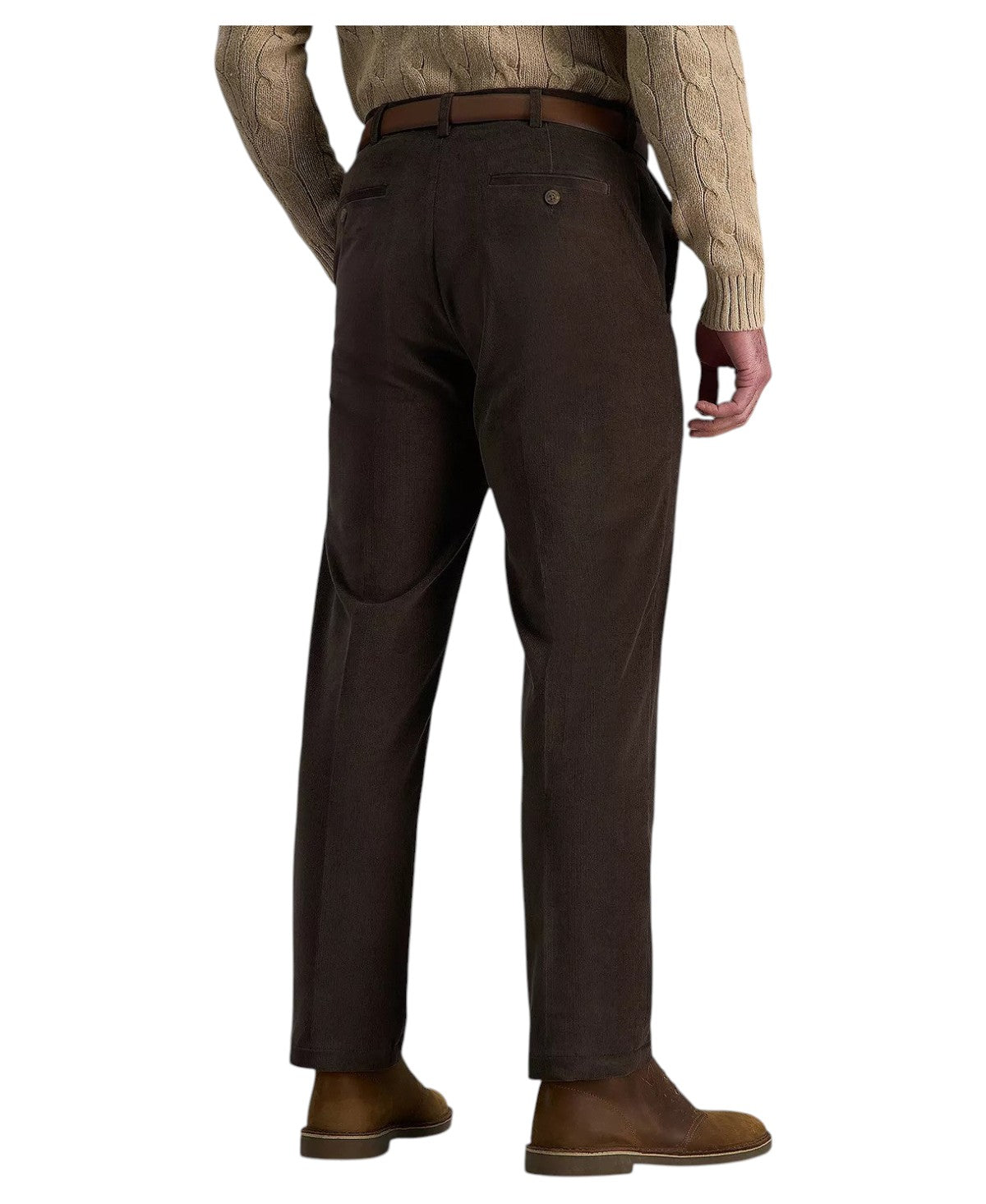Haggar Mens Classic fit Dress Corduroy Pants 42 / 32 Brown Solid