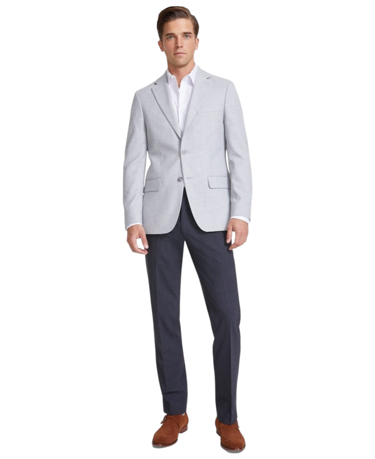 Tommy Hilfiger Mens Modern fit Sport Coat Blazer 42 L Light Grey Solid