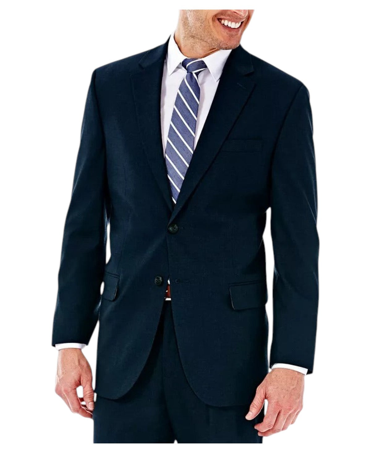 Haggar Mens Classic fit Suit Jacket Blazer 48 R Blue Solid