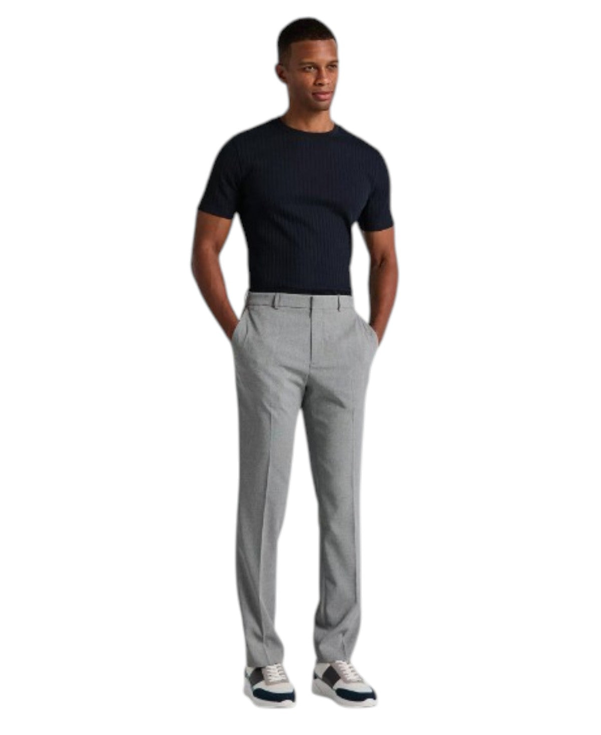 Perry Ellis Portfolio Mens Slim fit Dress Pants 30 / 30 Mid Grey Solid