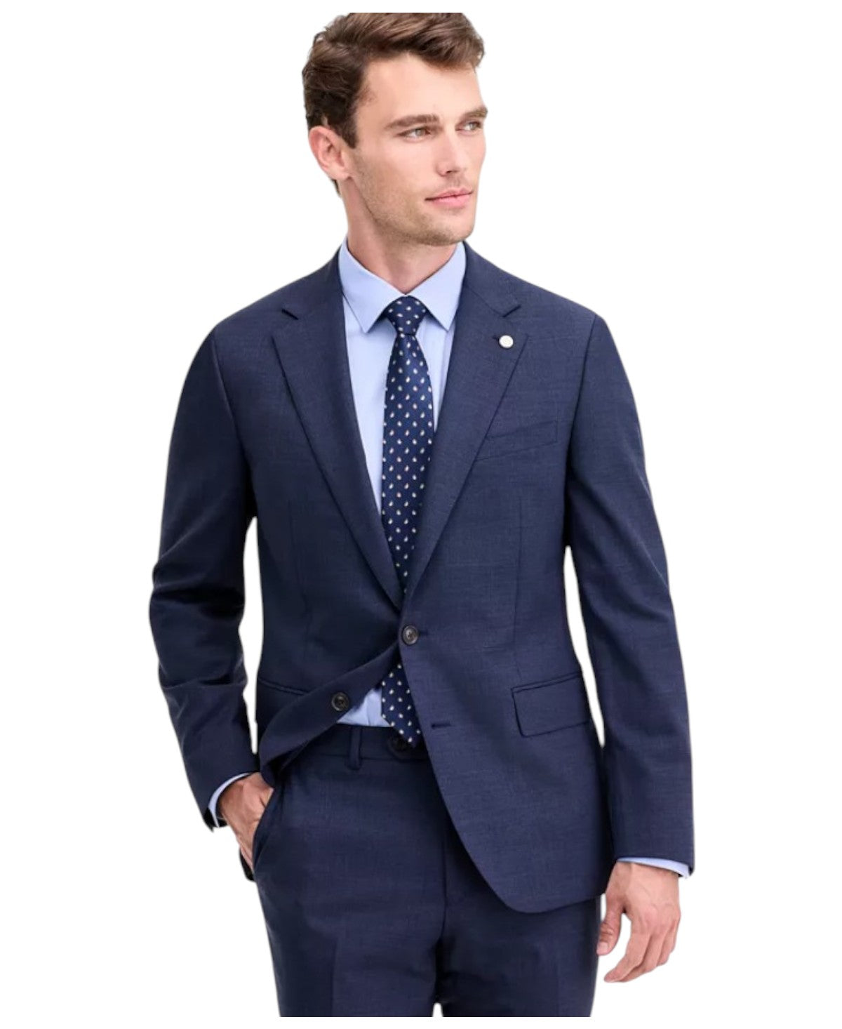 Ted Baker Mens Modern fit Sport Coat Blazer 42 R Navy Blue Solid Stretch