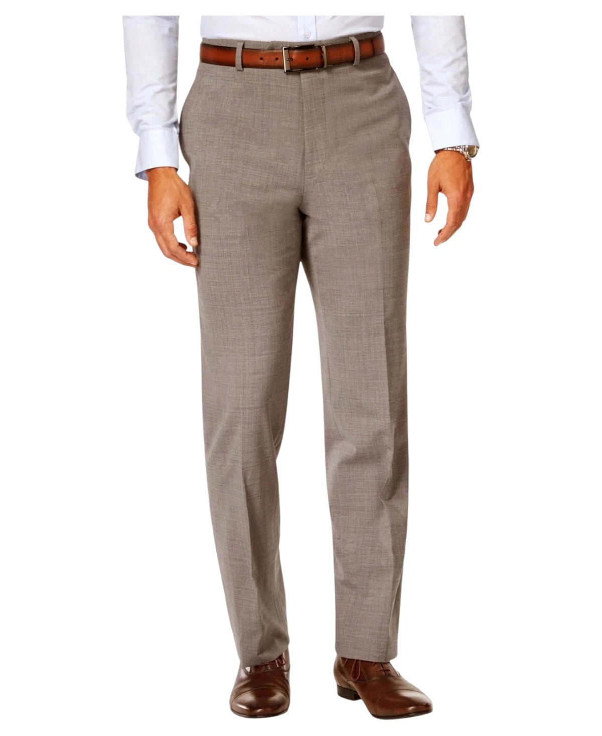 Tommy Hilfiger Mens Modern fit Dress Pants 42 / 30 Beige Solid Wool