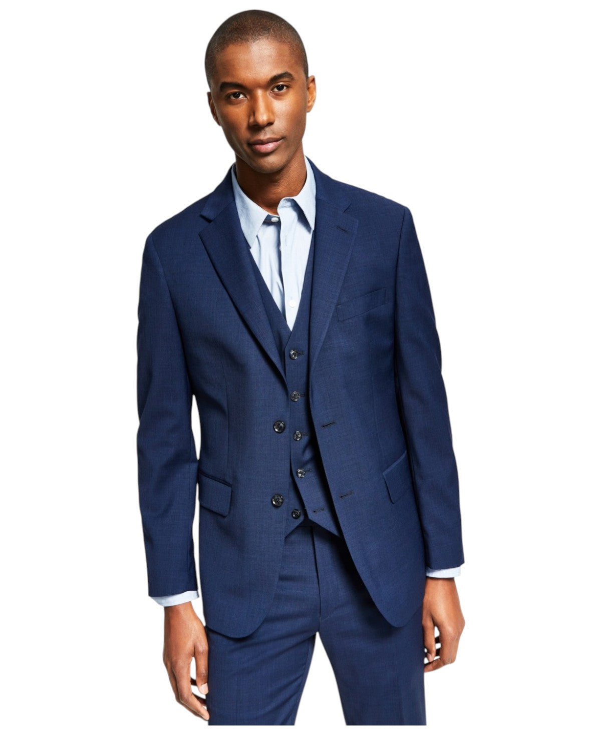 Tommy Hilfiger Mens Modern fit Suit Jacket Blazer 44 S Navy Blue Solid Stretch