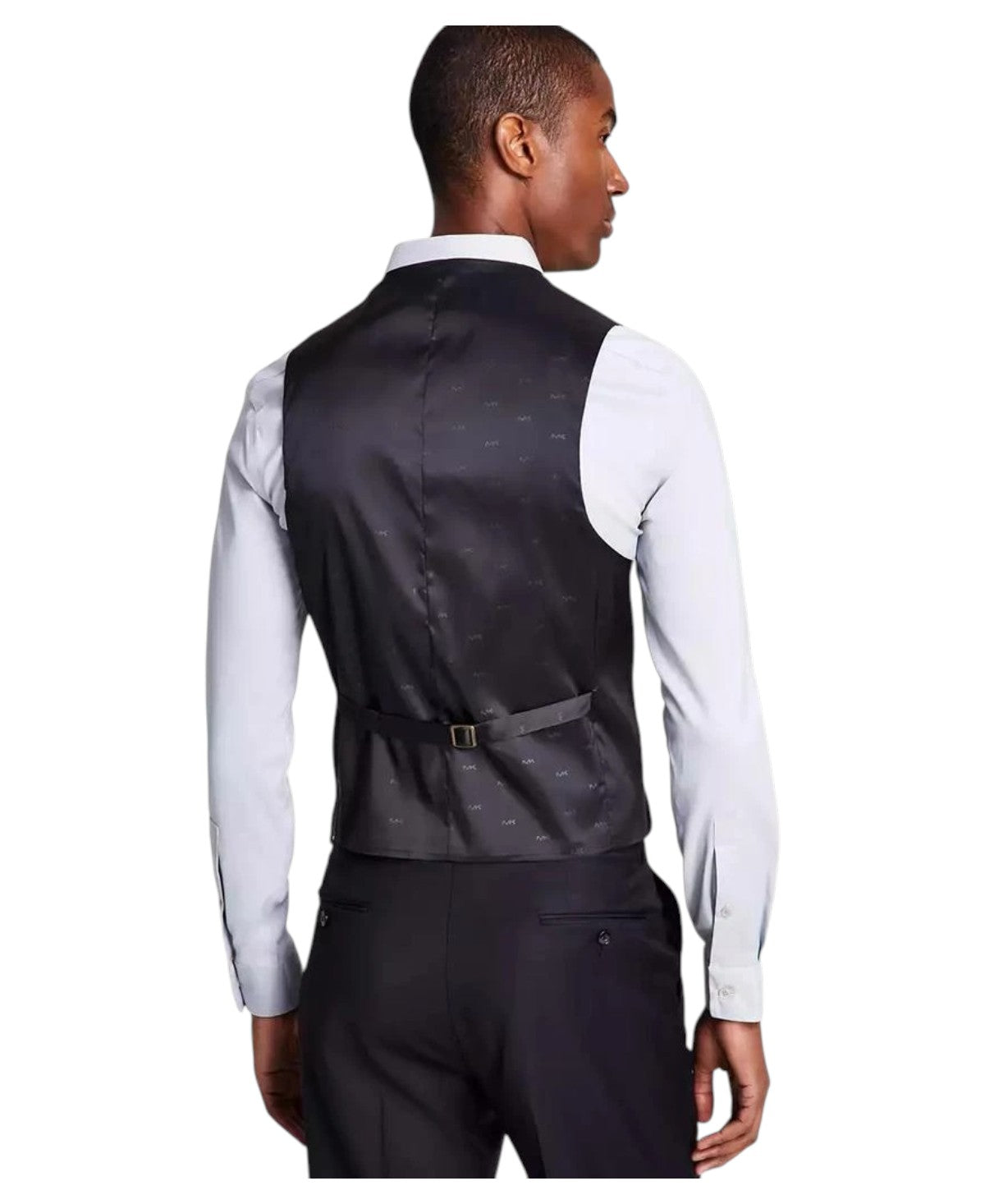 Michael Kors Mens Classic fit Suit Vest Medium Black Solid Wool