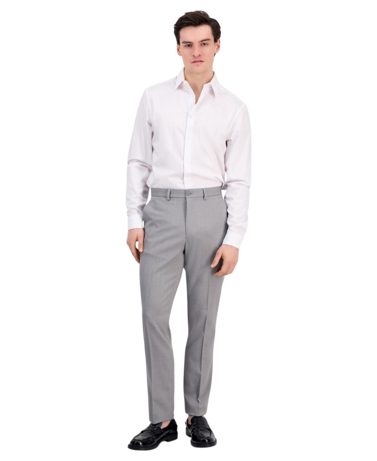 Dkny Mens Modern fit Dress 34 / 30 Mid Grey Solid