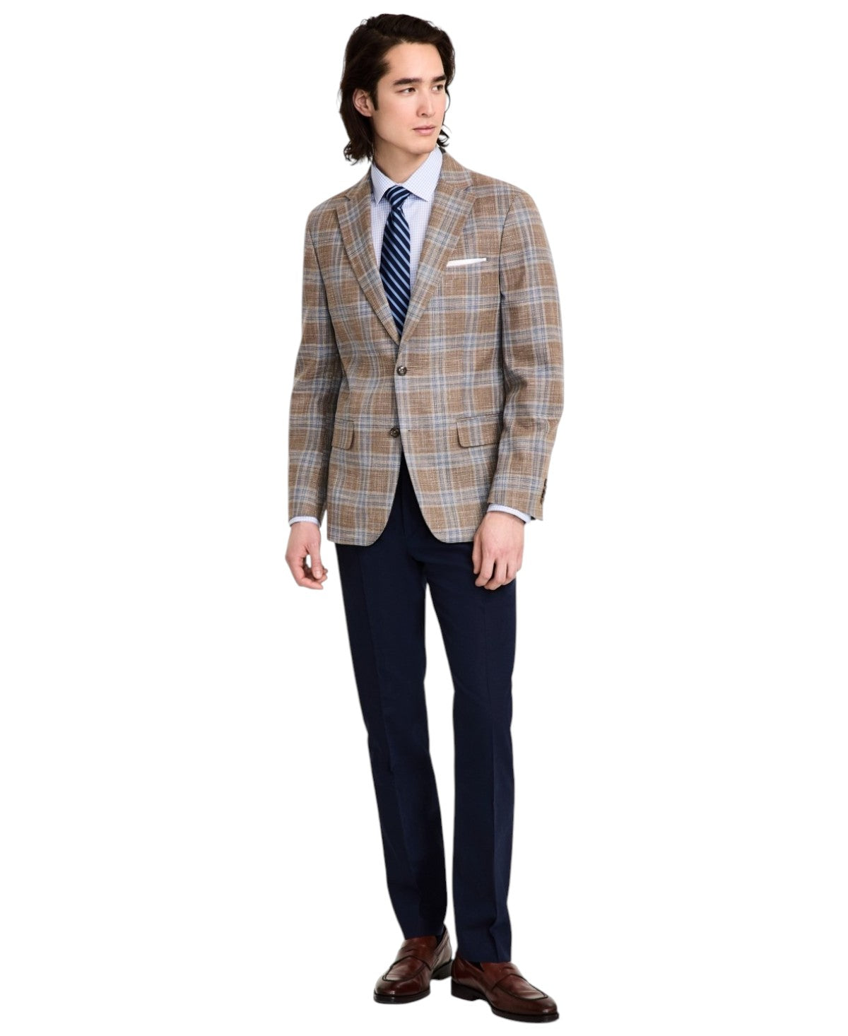 Tommy Hilfiger Mens Modern fit Sport Coat Blazer 38 S Brown Plaid
