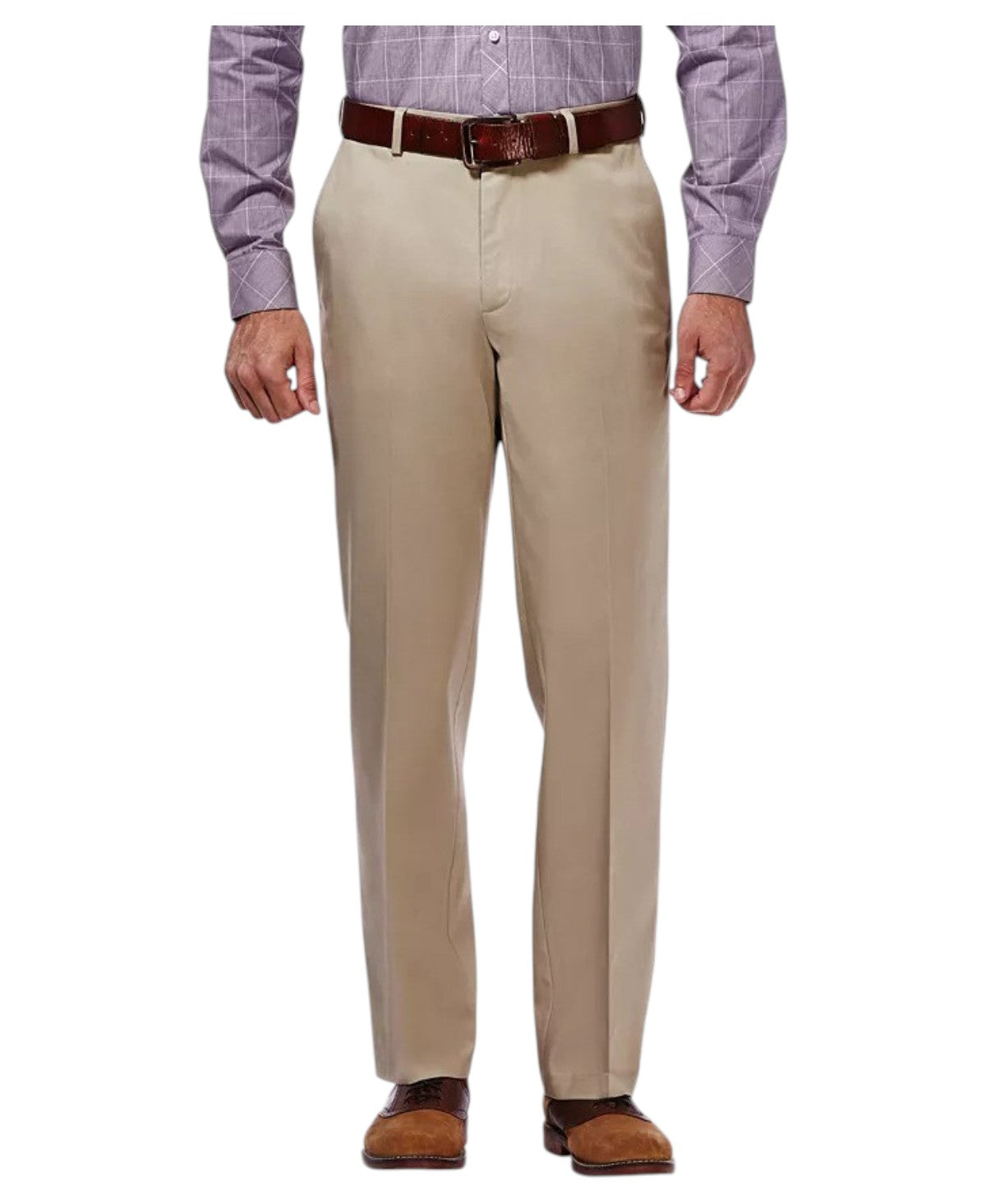 Haggar Mens Classic fit Dress 34 / 32 Beige Solid