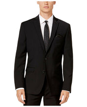 Bar Iii Mens Slim fit Suit Jacket Blazer 38 S Black Solid Wool