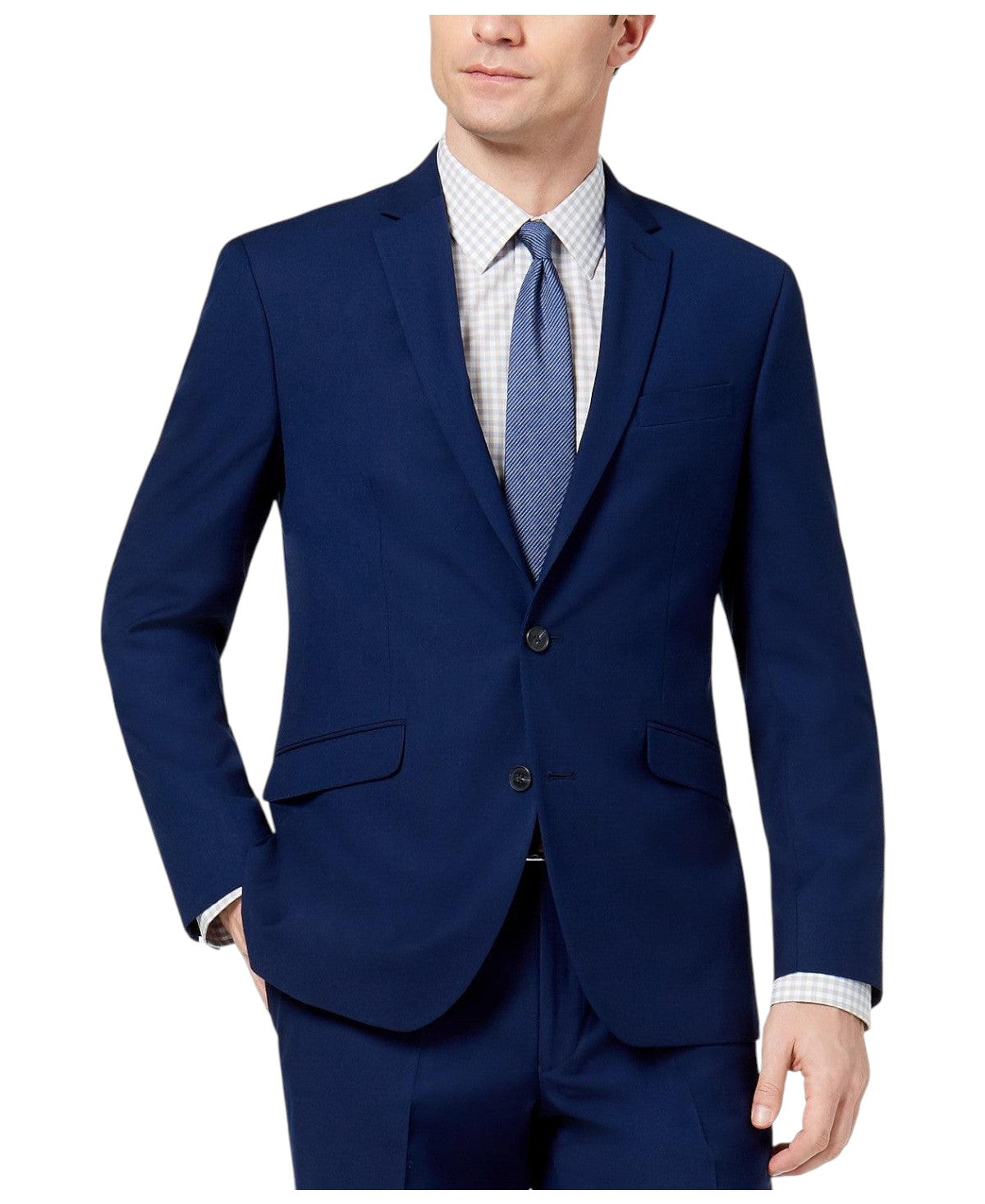 Kenenth Cole Mens Slim fit Suit Jacket Blazer 44 R Blue Solid