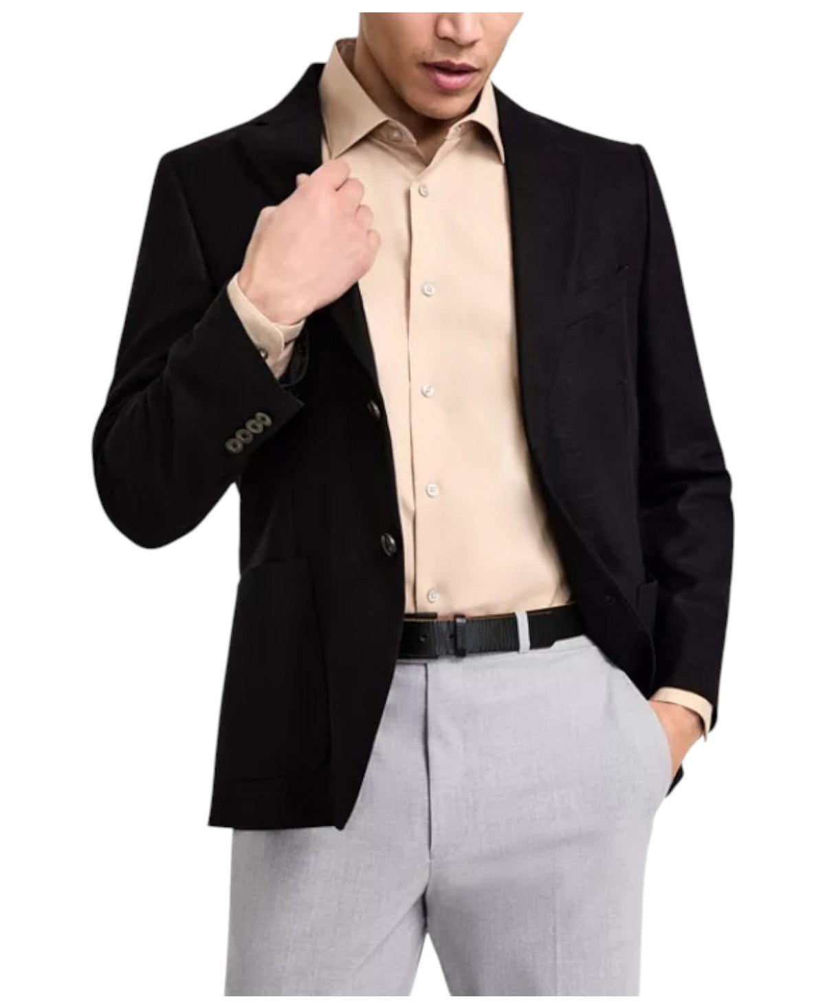 Nautica Mens Modern fit Sport Coat Blazer 44 R Black Solid