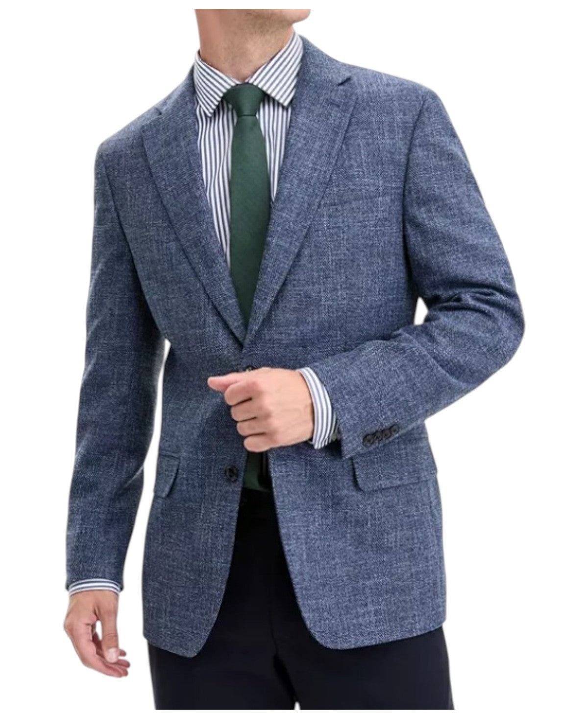 Tommy Hilfiger Mens Modern fit Sport Coat Blazer 40 S Heather Blue Check