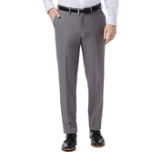 Haggar Mens Slim fit Dress Pants 32 / 34 Grey Solid Stretch