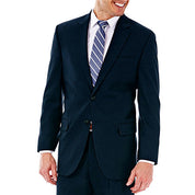 Haggar Mens Classic Fit fit Suit Jacket Blazer 50 R Navy Blue Solid Stretch