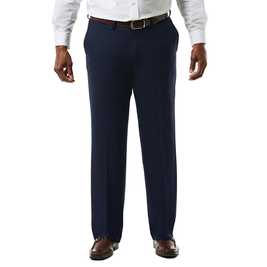 Haggar Mens Classic fit Dress Pants 44 / 34 Navy Blue Solid