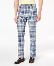 LAUREN RALPH LAUREN Men's Classic-Fit Blue Plaid Madras Dress Pants 40 x 32 Blue