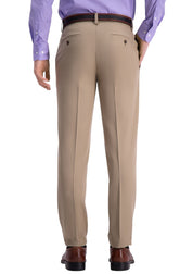 Haggar Mens Slim fit Dress Pants 32 / 34 Beige Solid