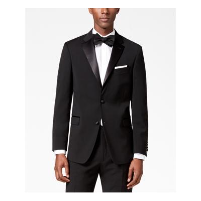 Tommy Hilfiger Mens Modern fit Suit Jacket Blazer 44 L Black Solid Stretch