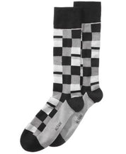 Alfani Men's Mosaic Boxes Dress Socks Black Grey One Size