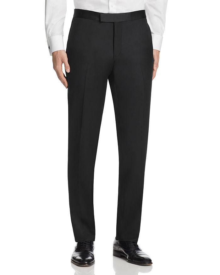 TED BAKER Josh Wool Slim Fit Tuxedo Dress Pants Size 32 Flat Front Black
