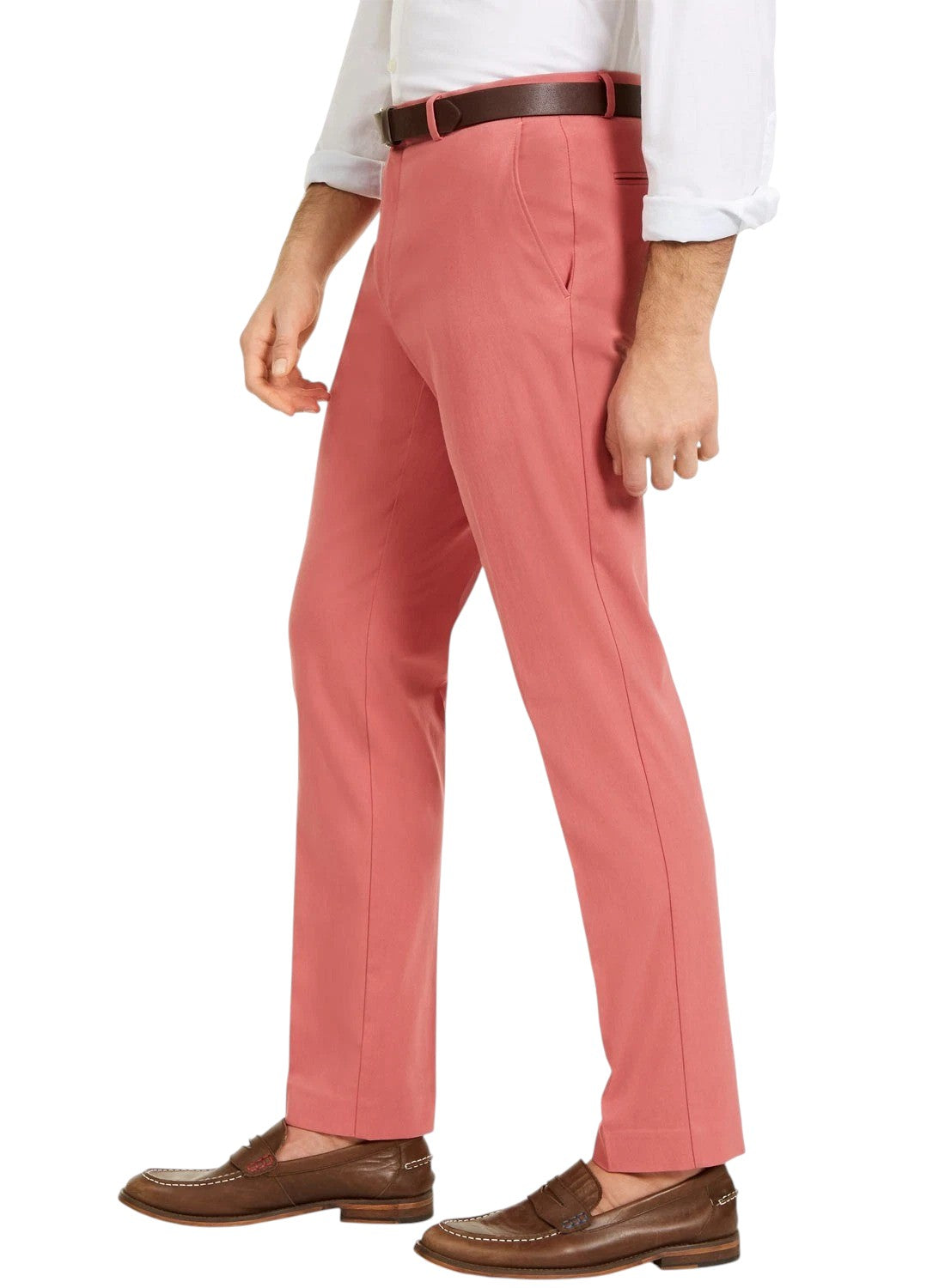 Tommy Hilfiger Mens Modern fit Dress Pants 38 / 32 Light Red Solid