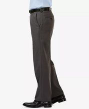 HAGGAR Men's Classic-Fit Expandable Waist Stretch Dress Pants 42 x 32 Grey