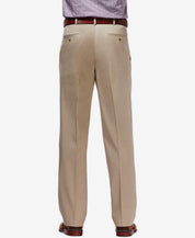 Haggar Mens Classic fit Casual Khaki Pants 44 / 30 Beige Solid