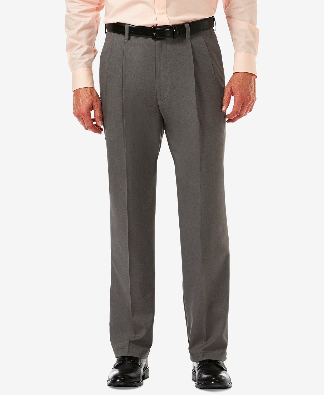 Haggar Mens Classic fit Dress Pants 38 / 30 Gray Solid