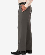 Haggar Mens Cool 18 PRO Classic Fit Dress Pants Heather Grey 36 x 30