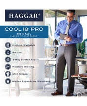 Haggar Men's Big & Tall Cool 18 Pro Dress Pants Charcoal Heather Grey 46 x 29