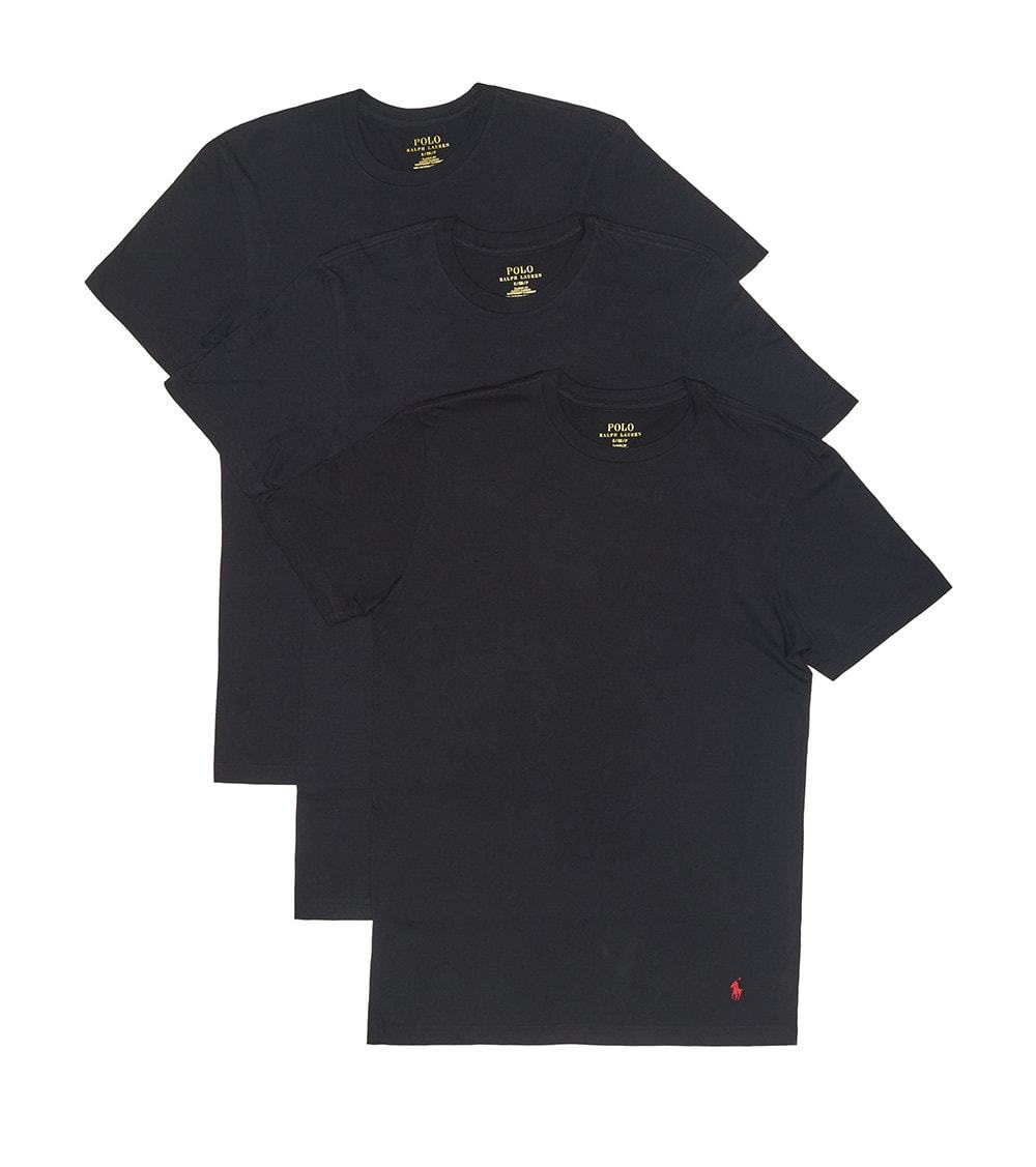 Polo Ralph Lauren Mens 3 Pack Classic Fit Crewneck T Shirts Black Large