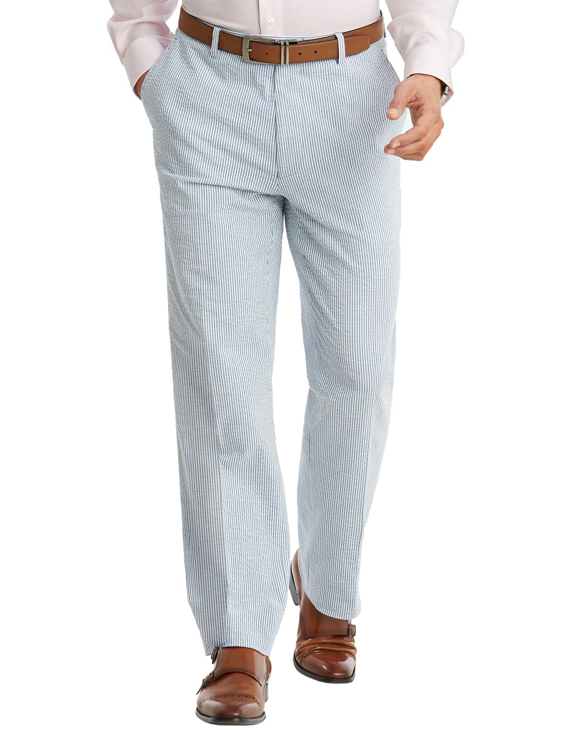 Tommy Hilfiger Mens Slim fit Dress Pants 33 / 32 Pastel Blue Striped Stretch