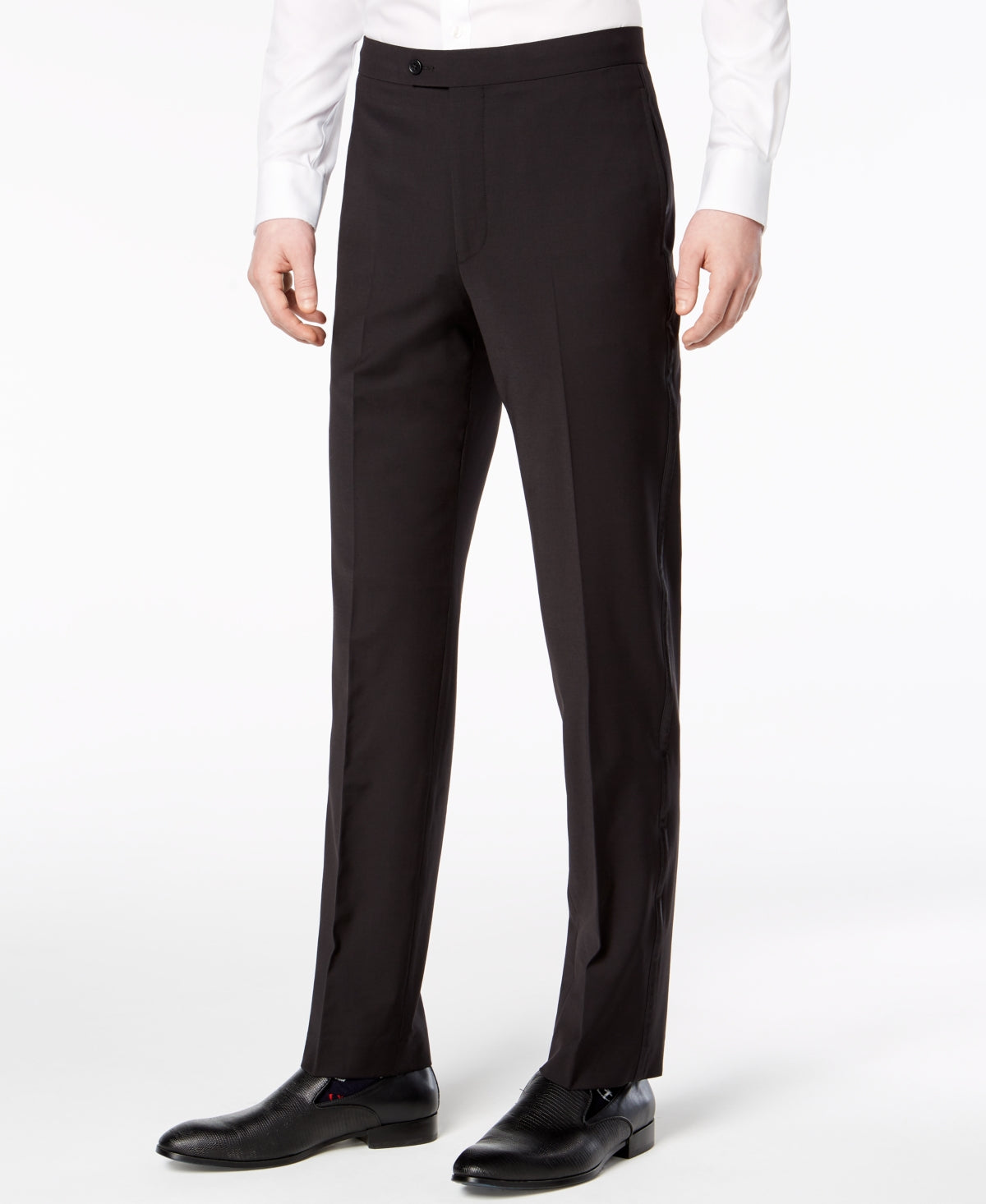 Calvin Klein Mens Slim fit Dress Tuxedo Pants 40 / 30 Black Solid